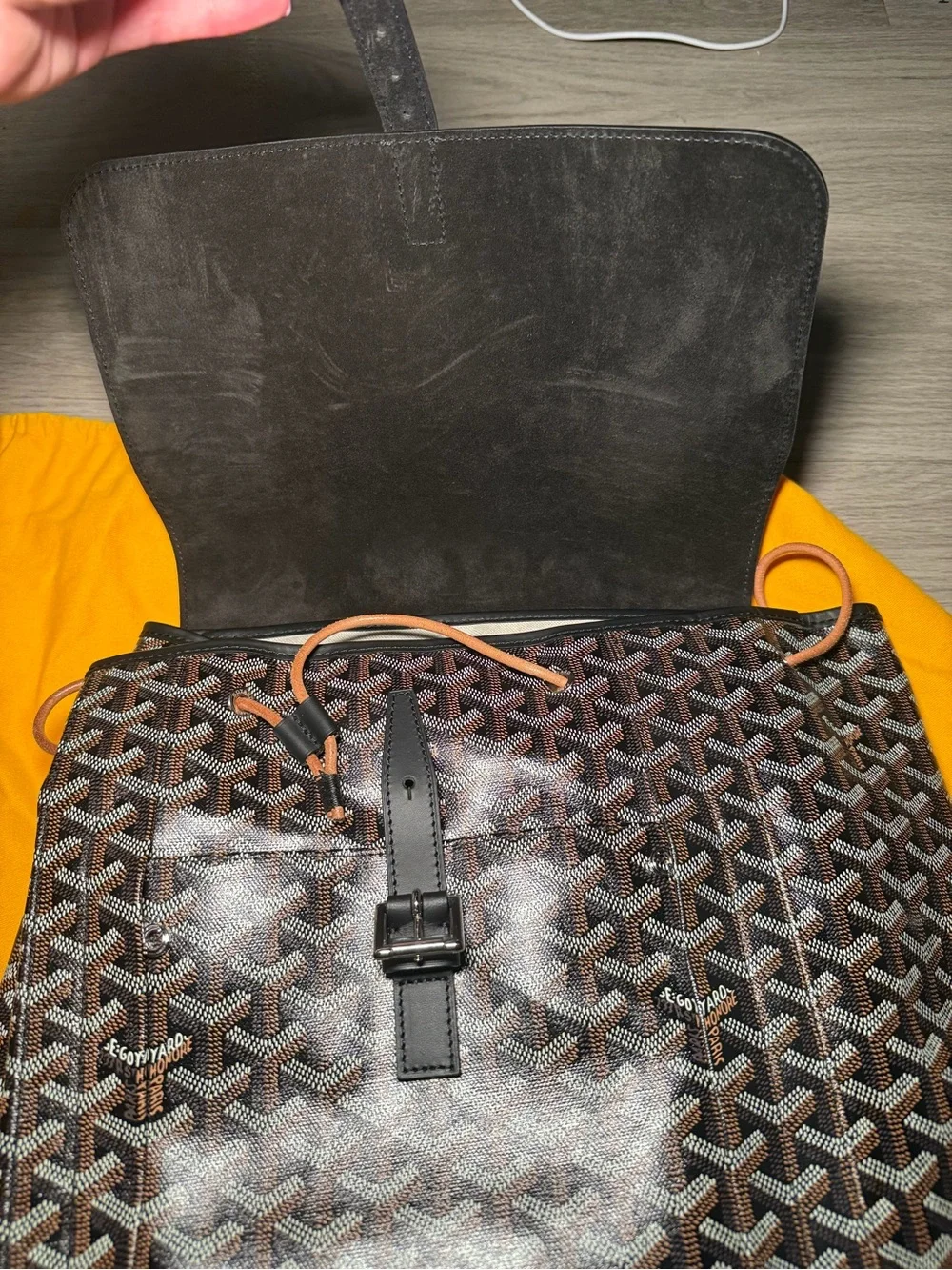 New Authentic Goyard Alpin MM 2 Backpack Noir Black w/ Original Receipt